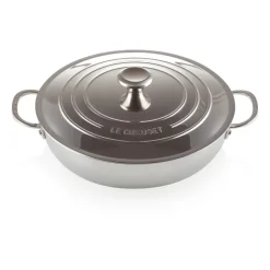 Cooking Pots & Casserole Dishes^Le Creuset Signature 3-Ply low casserole with lid, 4.8 l Silver-coloured