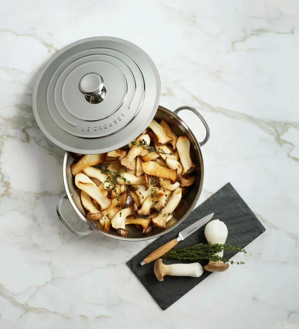 Cooking Pots & Casserole Dishes^Le Creuset Signature 3-Ply low casserole with lid, 4.8 l Silver-coloured