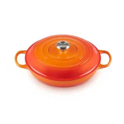 Cast Iron Casserole Pots^Le Creuset Signature shallow casserole 3.5 l, Volcanic Orange