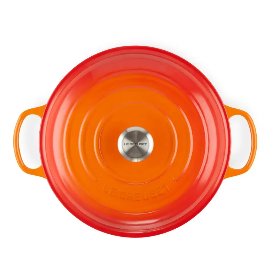 Cast Iron Casserole Pots^Le Creuset Signature shallow casserole 3.5 l, Volcanic Orange
