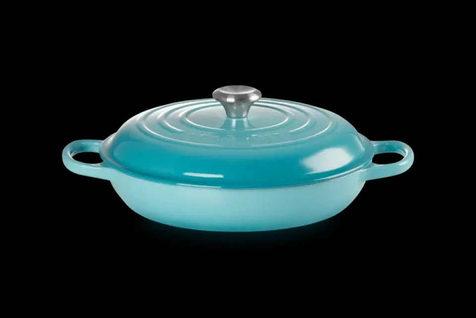 Cast Iron Casserole Pots|Cooking Pots & Casserole Dishes^Le Creuset Signature shallow casserole 3.5 l, Caribbean Blue