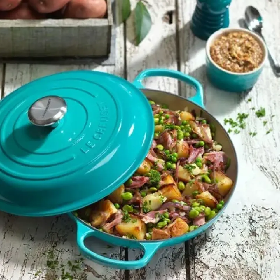 Cast Iron Casserole Pots|Cooking Pots & Casserole Dishes^Le Creuset Signature shallow casserole 3.5 l, Caribbean Blue