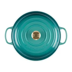 Cast Iron Casserole Pots|Cooking Pots & Casserole Dishes^Le Creuset Signature shallow casserole 3.5 l, Bleu Riviera Blue