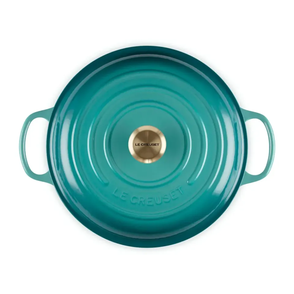 Cast Iron Casserole Pots|Cooking Pots & Casserole Dishes^Le Creuset Signature shallow casserole 3.5 l, Bleu Riviera Blue