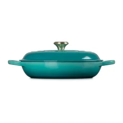 Cast Iron Casserole Pots|Cooking Pots & Casserole Dishes^Le Creuset Signature shallow casserole 3.5 l, Bleu Riviera Blue
