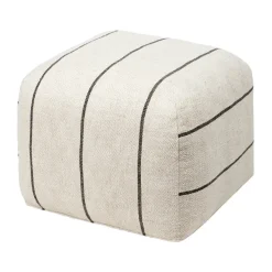 Sitting Poufs^Broste Copenhagen Sigrid pouf, Light beige-black, 50x50 cm BeigeBlack