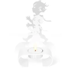 Clearance Solstickan Design Silhuett candle holder 9.3x13.3 cm, White