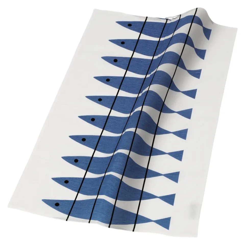 Almedahls Sill kitchen towel, white- Blue