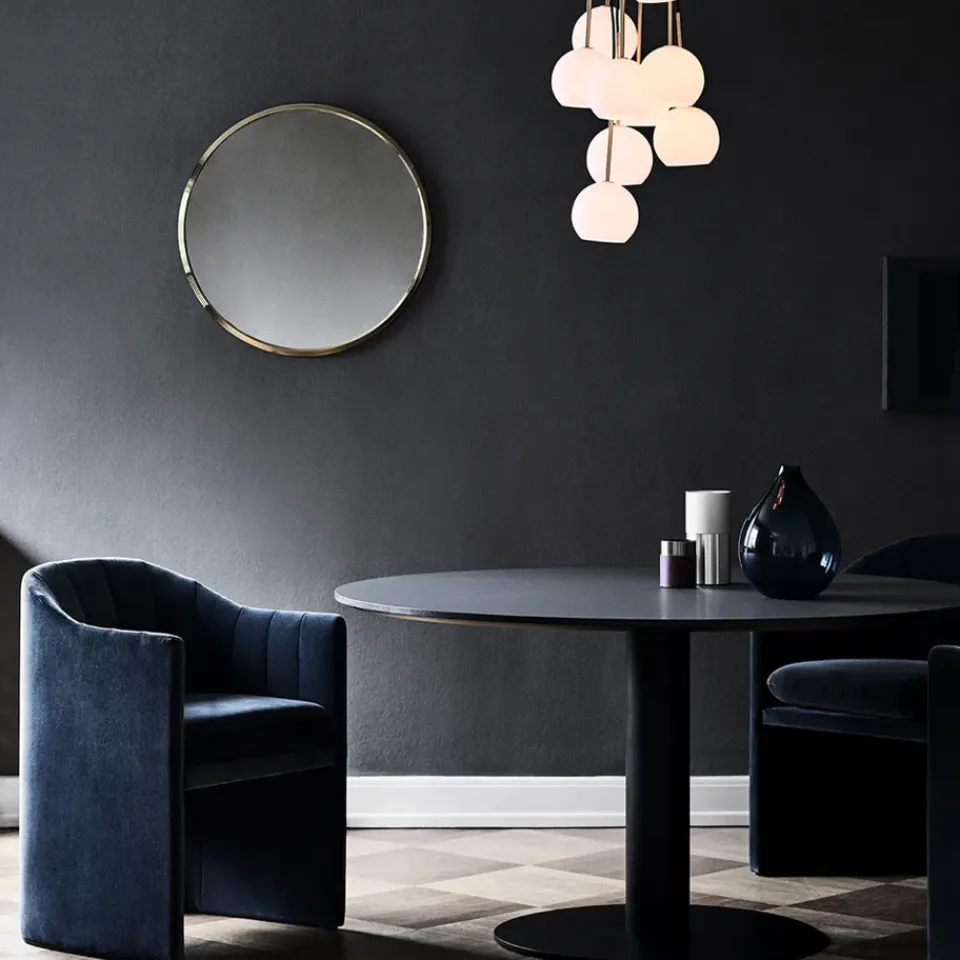 Round Mirrors^&Tradition Sillon SH4 mirror, Chrome Silver-coloured