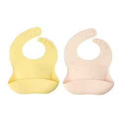 Hot Scandi Living Silly bib silicone 2-pack, Blush Lemon PinkYellow