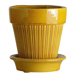 Sale Bergs Potter Simona flower pot glazed Ø14 cm, Yellow