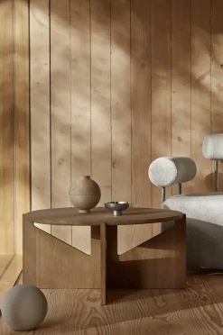 Coffee Tables^Kristina Dam Studio Simple XL coffee table Ø78 cm, Warm lacquered oak Beige