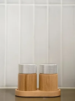 Gejst Sina salt and pepper mill 6 cm, Oak-steel Beige