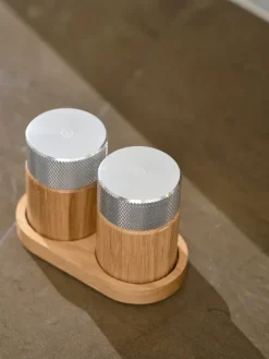 Gejst Sina salt and pepper mill 6 cm, Oak-steel Beige
