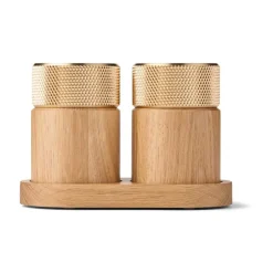 Salt & Pepper Shakers^Gejst Sina salt and pepper mill 6 cm, Oak-brass Beige