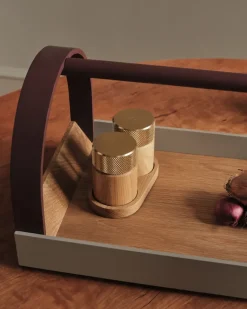 Salt & Pepper Shakers^Gejst Sina salt and pepper mill 6 cm, Oak-brass Beige