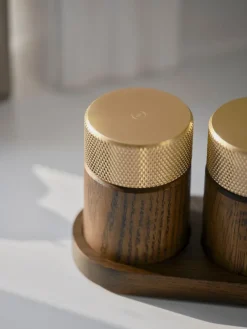 Salt & Pepper Grinders|Salt & Pepper Shakers^Gejst Sina salt and pepper mill 6 cm, Dark ash-brass Brown