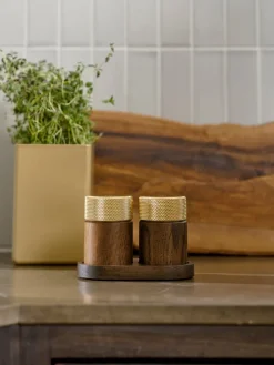 Salt & Pepper Grinders|Salt & Pepper Shakers^Gejst Sina salt and pepper mill 6 cm, Dark ash-brass Brown