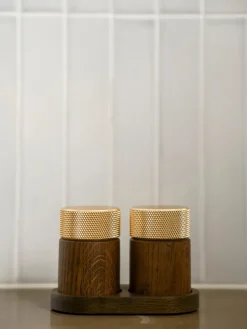 Salt & Pepper Grinders|Salt & Pepper Shakers^Gejst Sina salt and pepper mill 6 cm, Dark ash-brass Brown