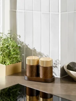 Salt & Pepper Grinders|Salt & Pepper Shakers^Gejst Sina salt and pepper mill 6 cm, Dark ash-brass Brown