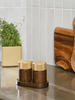 Salt & Pepper Grinders|Salt & Pepper Shakers^Gejst Sina salt and pepper mill 6 cm, Dark ash-brass Brown