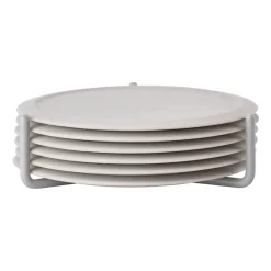 Coasters^Zone Denmark Singles coaster 6-pack with holder, Warm Grey