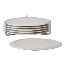 Coasters^Zone Denmark Singles coaster 6-pack with holder, Warm Grey