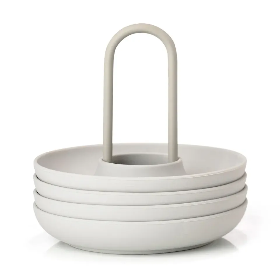 Zone Denmark Singles egg cup 4-pack with holder, Warm Grey