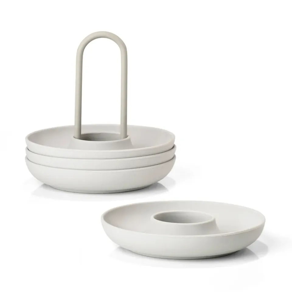 Zone Denmark Singles egg cup 4-pack with holder, Warm Grey