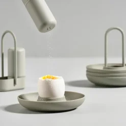 Egg Cups^Zone Denmark Singles egg cup 4-pack with holder, mud Grey