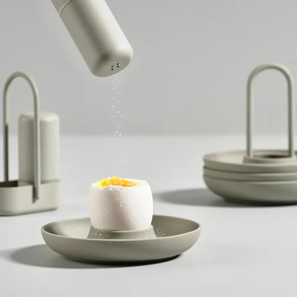 Egg Cups^Zone Denmark Singles egg cup 4-pack with holder, mud Grey