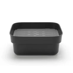 Dish Drainers^Brabantia Sinkside dish bowl with drying tray 34x37 cm, Dark Grey
