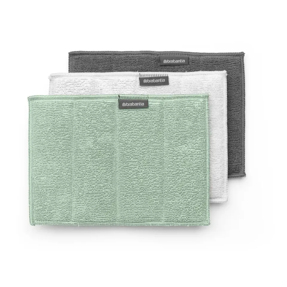 Dishcloths & Brushes^Brabantia Sinkside sponge microfiber 3-pack, Jade green Multi