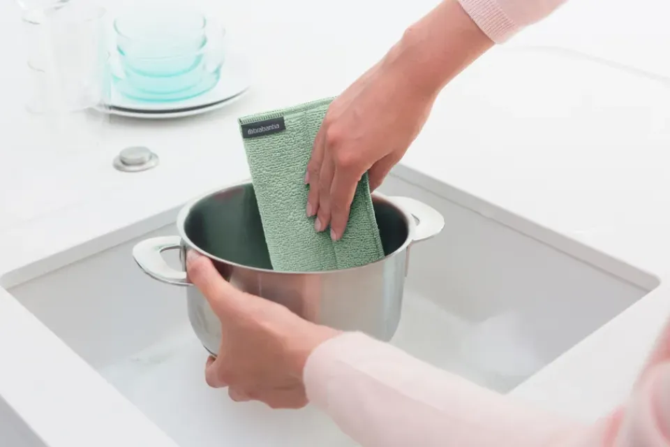 Dishcloths & Brushes^Brabantia Sinkside sponge microfiber 3-pack, Jade green Multi