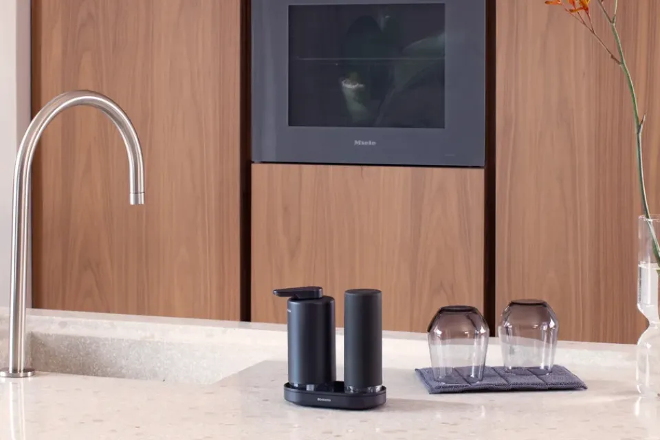 Brabantia SinkStyle soap dispenser/washing liquid set, Mineral Infinite Grey