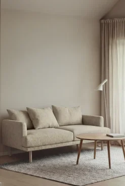 1898 Sjövik sofa, Bern 0341-white-oiled oak, 2,5-seater Beige