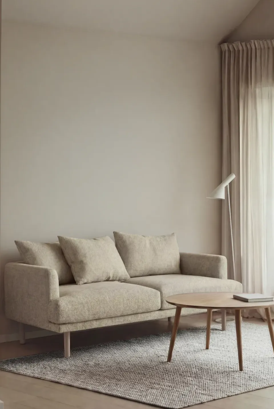 1898 Sjövik sofa, Bern 0341-white-oiled oak, 2,5-seater Beige