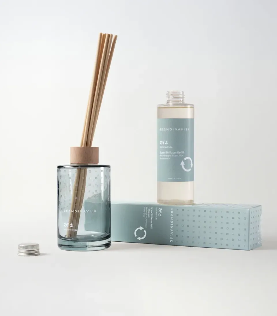 Scented Candles & Diffusers^Skandinavisk refill to fragrance sticks 200 ml, Øy Blue