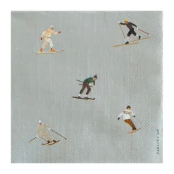 Paper Napkins^Fine Little Day Skiers napkin 25 pack, Grey