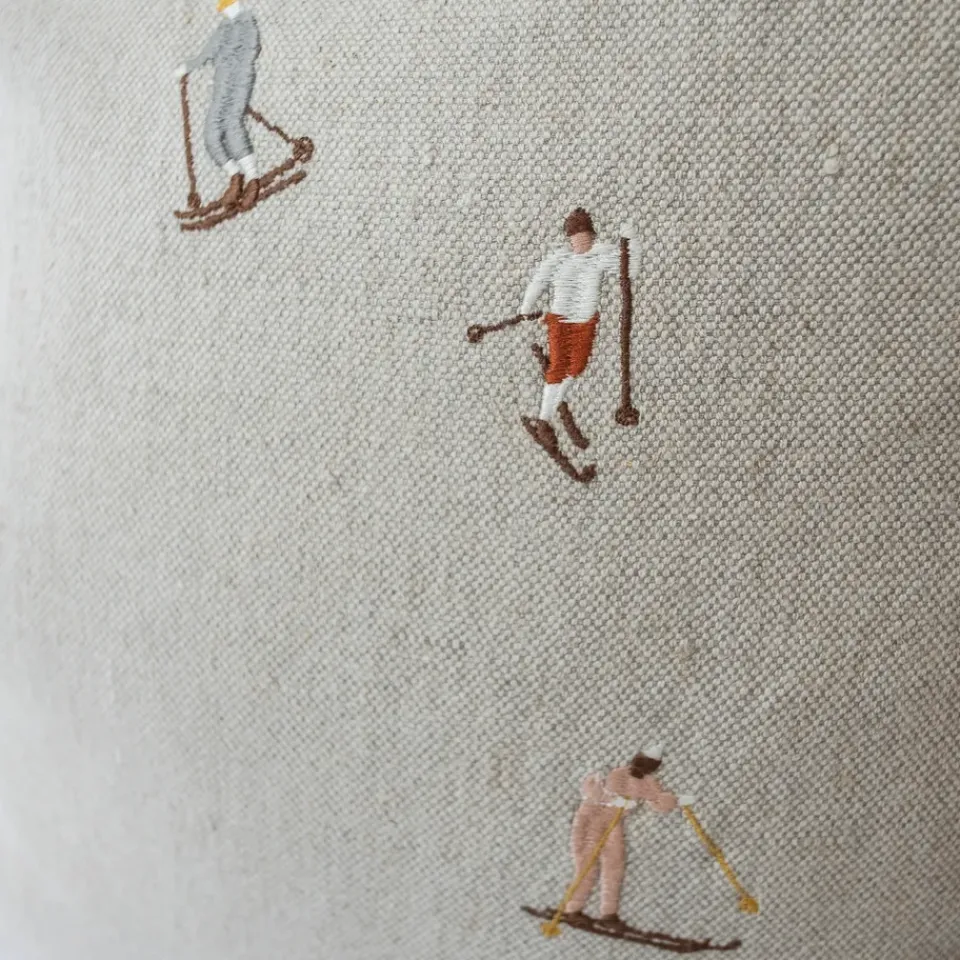 Cushion Covers^Fine Little Day Skiers pillowcase 48x48 cm, Nature Beige