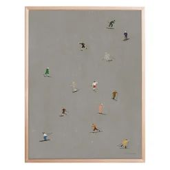 Online Fine Little Day Skiers poster 40x50 cm, Grey