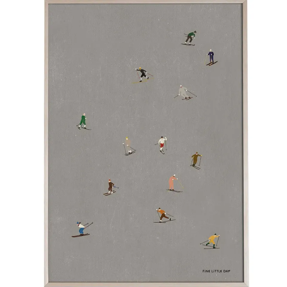 Posters|Christmas Decorations^Fine Little Day Skiers poster 50x70 cm, Grey