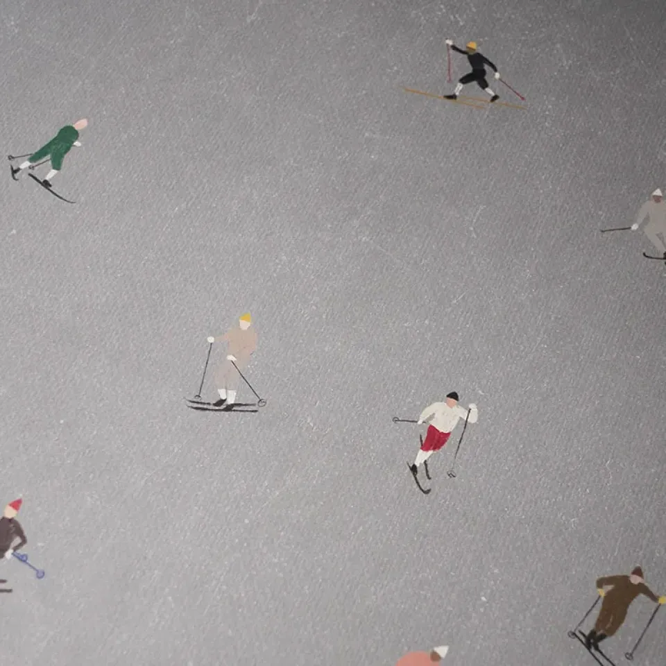 Posters|Christmas Decorations^Fine Little Day Skiers poster 50x70 cm, Grey