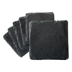 Coasters^Dorre Skiffer coaster 6-pack, Black