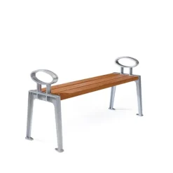 Garden Sofas & Garden Benches^Byarums bruk Skillinge bench, Oak oil, raw aluminum stand Beige