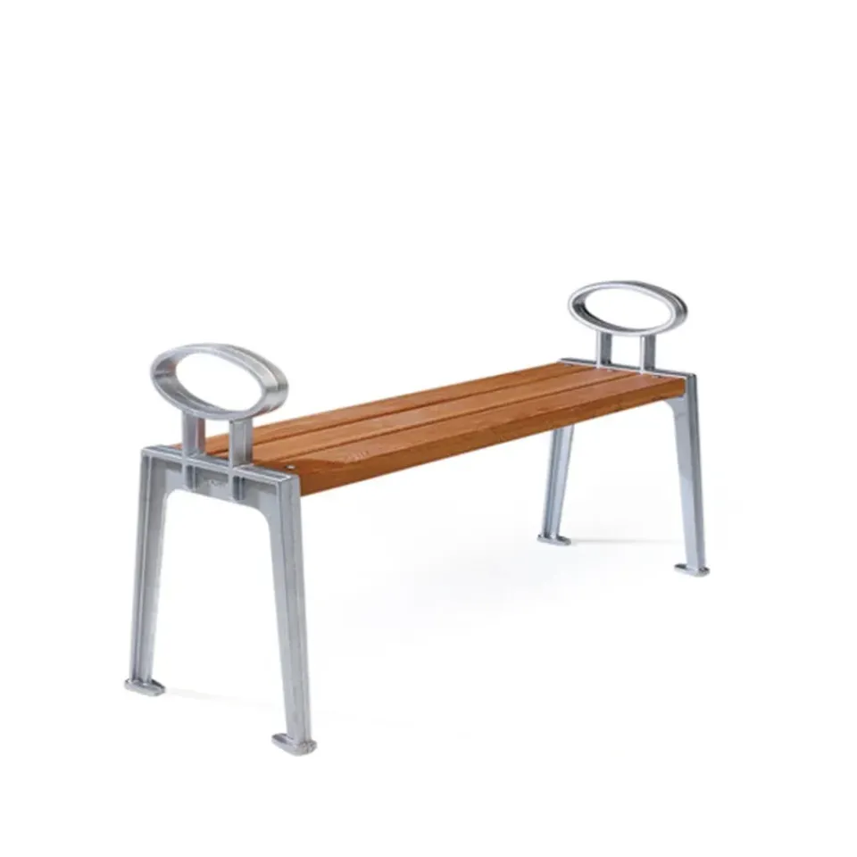 Garden Sofas & Garden Benches^Byarums bruk Skillinge bench, Oak oil, raw aluminum stand Beige