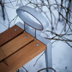 Garden Sofas & Garden Benches^Byarums bruk Skillinge bench, Oak oil, raw aluminum stand Beige