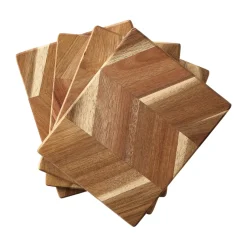 Chopping Boards^Aida Skärbräda fish bone pattern 12x15 cm 4-pack, Acacia tree Brown