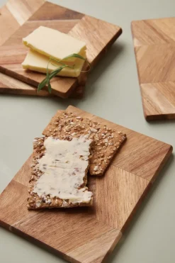 Chopping Boards^Aida Skärbräda fish bone pattern 12x15 cm 4-pack, Acacia tree Brown