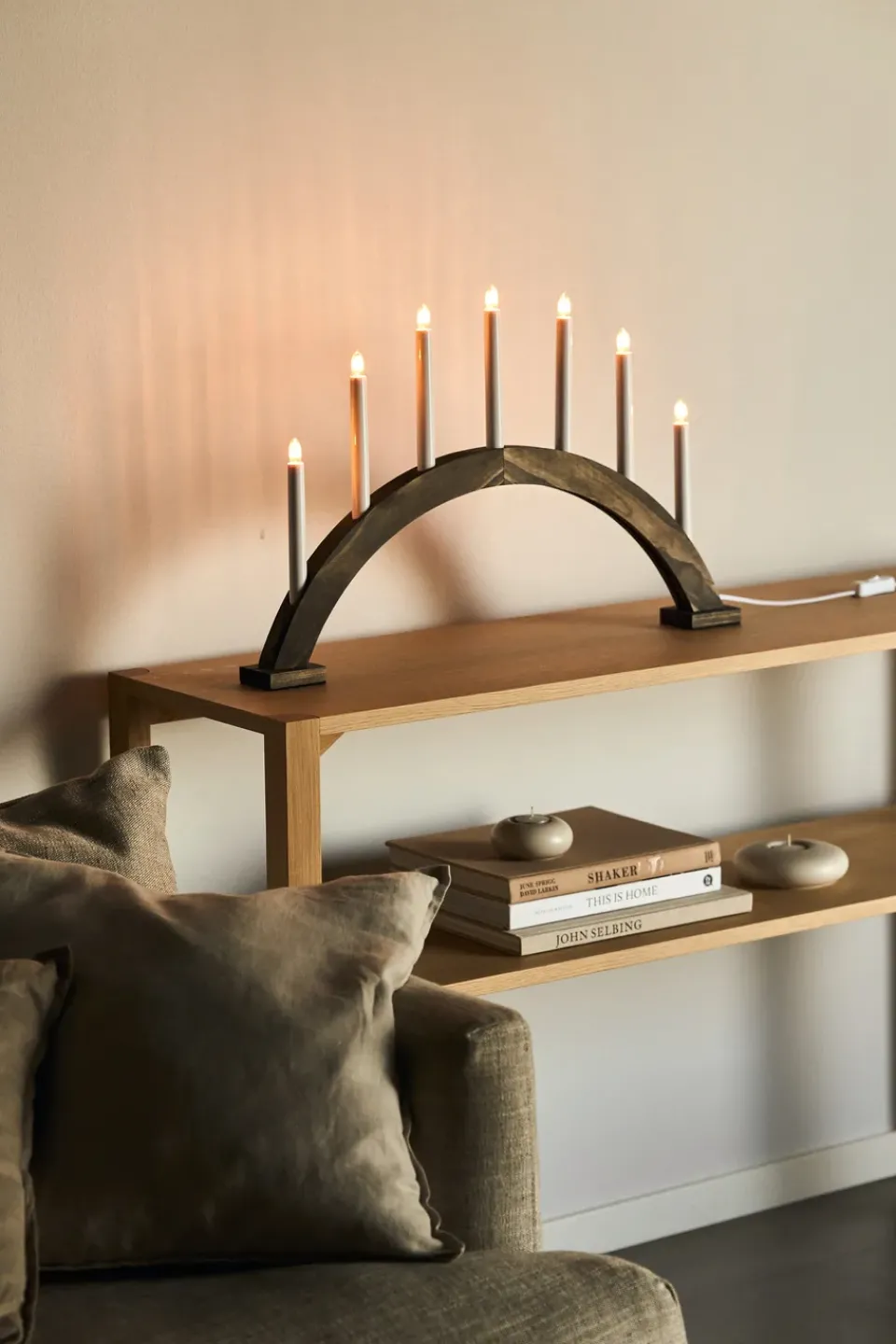 Advent Lights|Window Lights^Scandi Living Sky advent candle bow 41 cm, Dark oil Brown